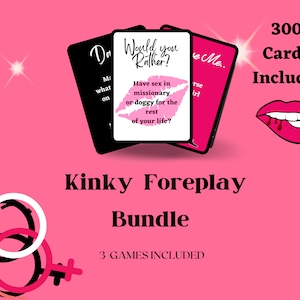 Kinky Foreplay Couples Card Game Bundle - Printable Drinking Sex Game for Adults - Digital Download