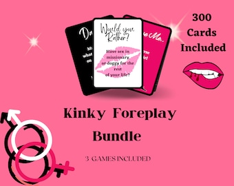 Kinky Foreplay Couples Card Game Bundle - Printable Drinking Sex Game for Adults - Digital Download