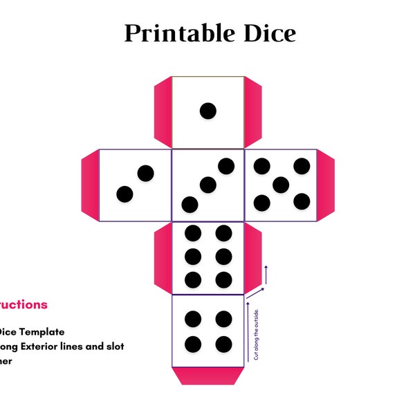 Printable Dice Template Etsy