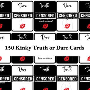 150 Kinky Truth or Dare Cards, Naughty Printable Couples Foreplay Game -  Extreme Couples Card Game - Instant Download