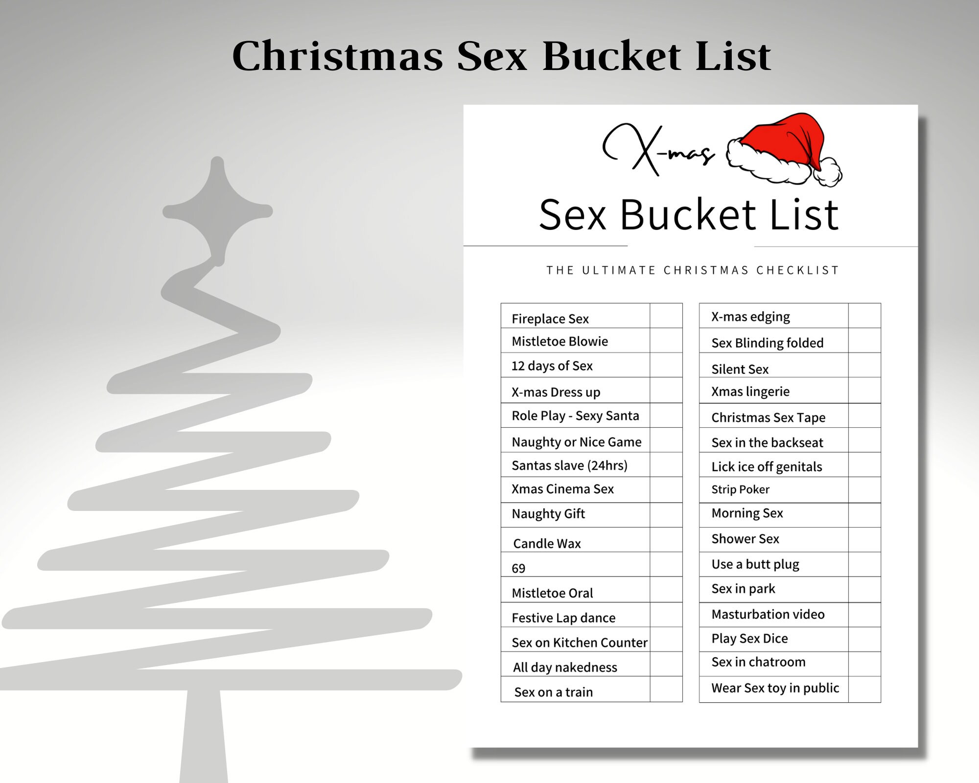Christmas Sex Bucket List Printable Adult Sex Game Instant Etsy