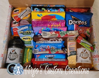 Graduation Snack Box: Birthday Goody Box with Chips, Cookies & Drinks