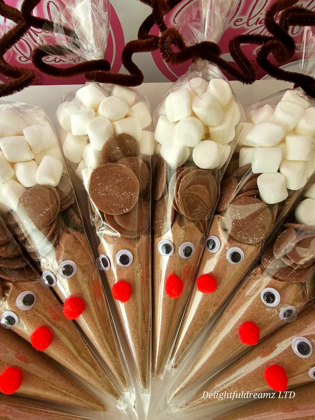 Reindeer Hot Chocolate Cone Christmas Eve Box Idea - Etsy UK
