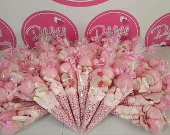 Pink sweet cone| Sweet cones | Sweet favour | Party cones | Christening favour | First Birthday  | Girls Birthday |