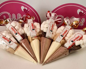 Hot chocolate cones | Kinder hot chocolate | Kinder | milk hot chocolate | white hot chocolate| gift