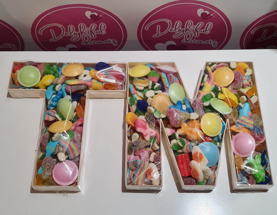 Sweets With Letters Sweet Filled Letters Wooden Letter Fillable Sweet Gift Inital - Etsy