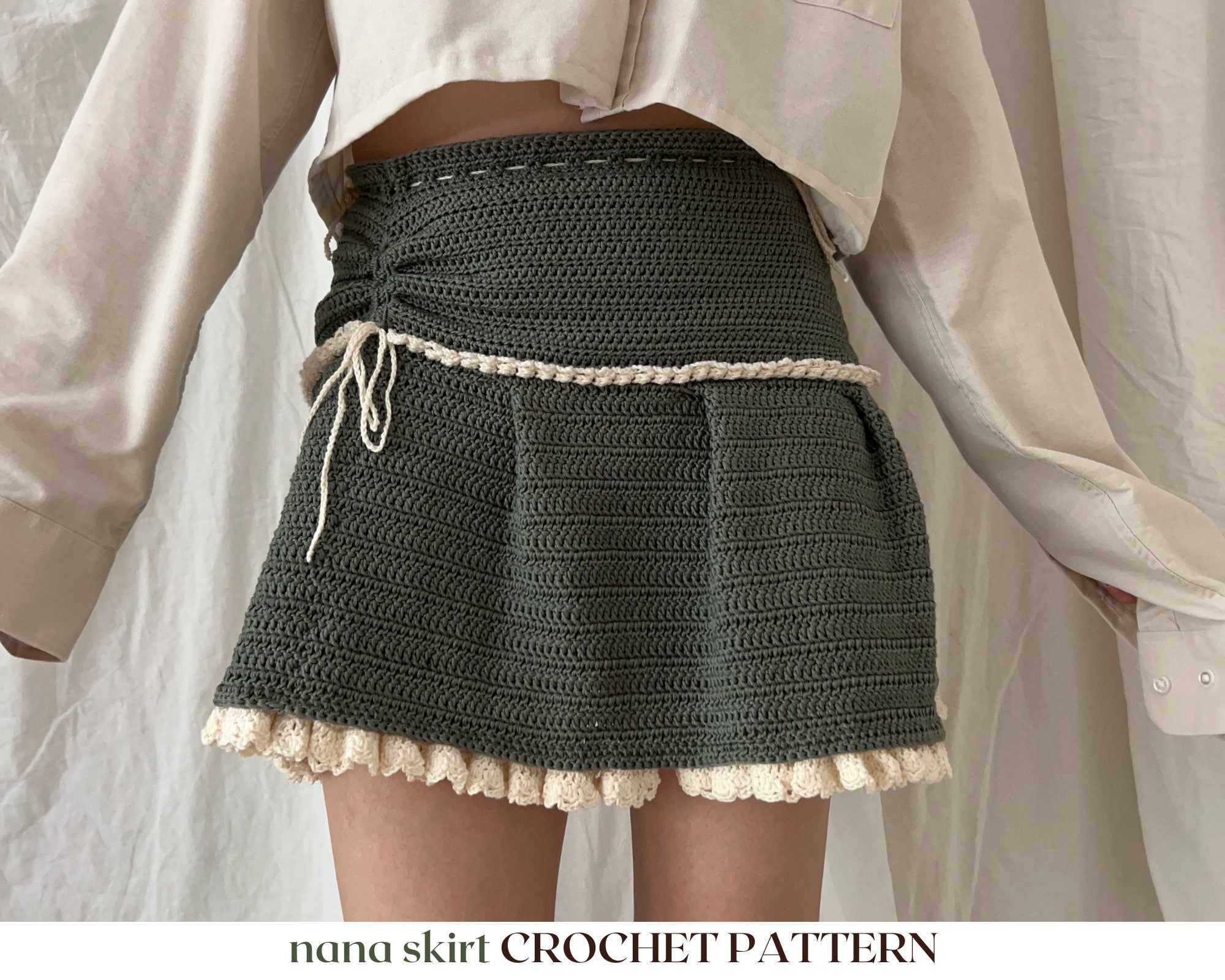 Nana Skirt // Crochet Pattern // Pleated Y2k Coquette Skirt Nana Skirt // Crochet Pattern // Pleated Y2k Coquette Skirt