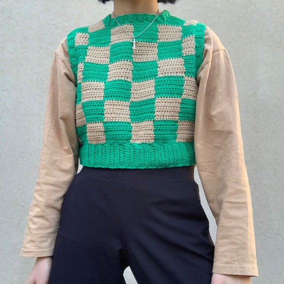 Checkmate Vest // Crochet Pattern // Crochet Checkered Vest