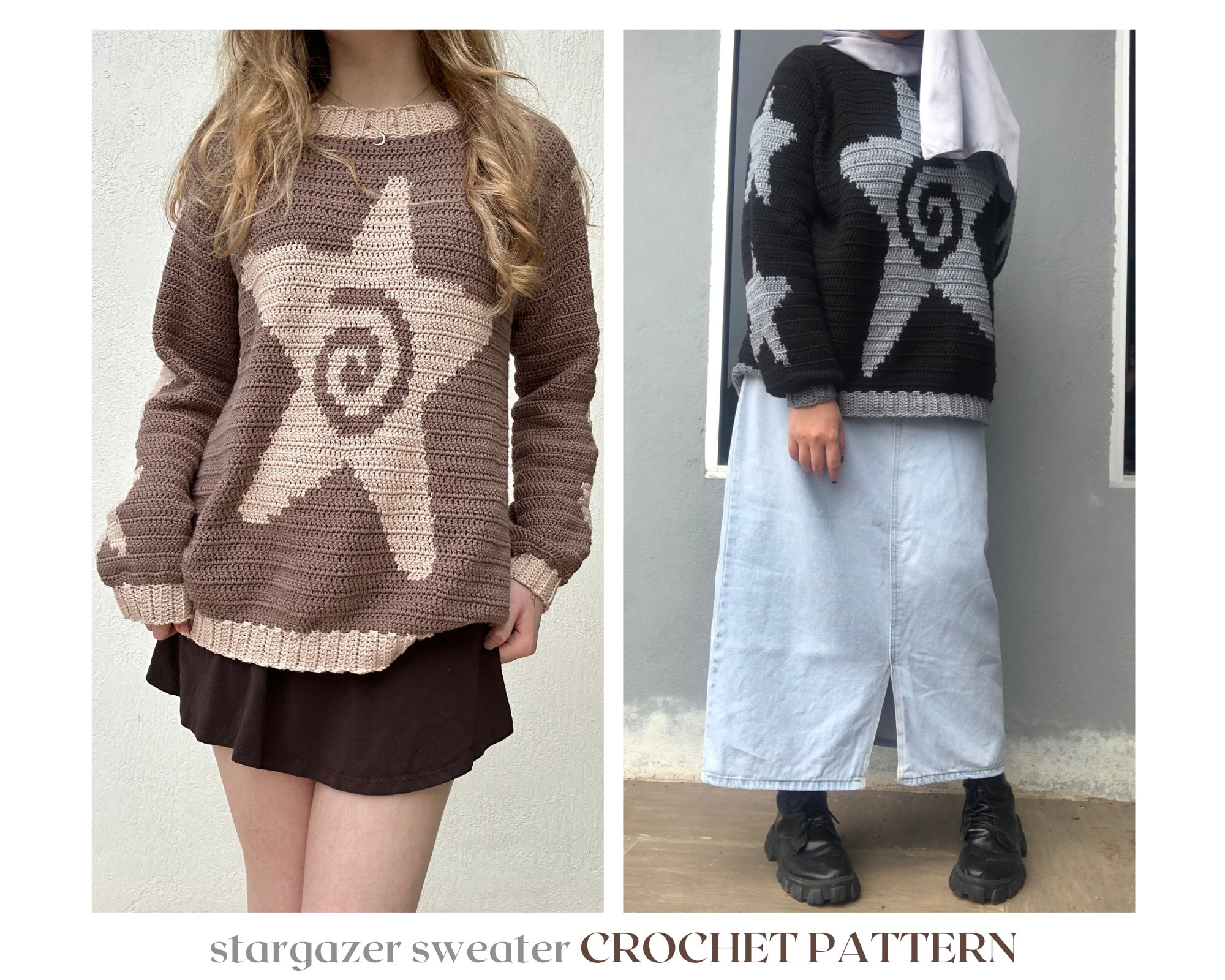 Stargazer Sweater // Crochet Pattern // Crochet Star Swirl Sweater