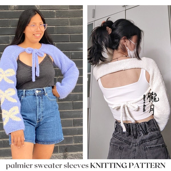 palmier sweater sleeves // knitting pattern // bolero knitting pattern • shrug knitting pattern