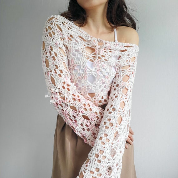 Flowerweb Sweater // Crochet Pattern // Mesh Sweater Crochet