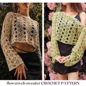 Flowerweb Sweater // Crochet Pattern // Mesh Sweater Crochet