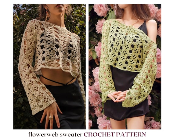 Flowerweb Sweater // Crochet Pattern // Mesh Sweater Crochet