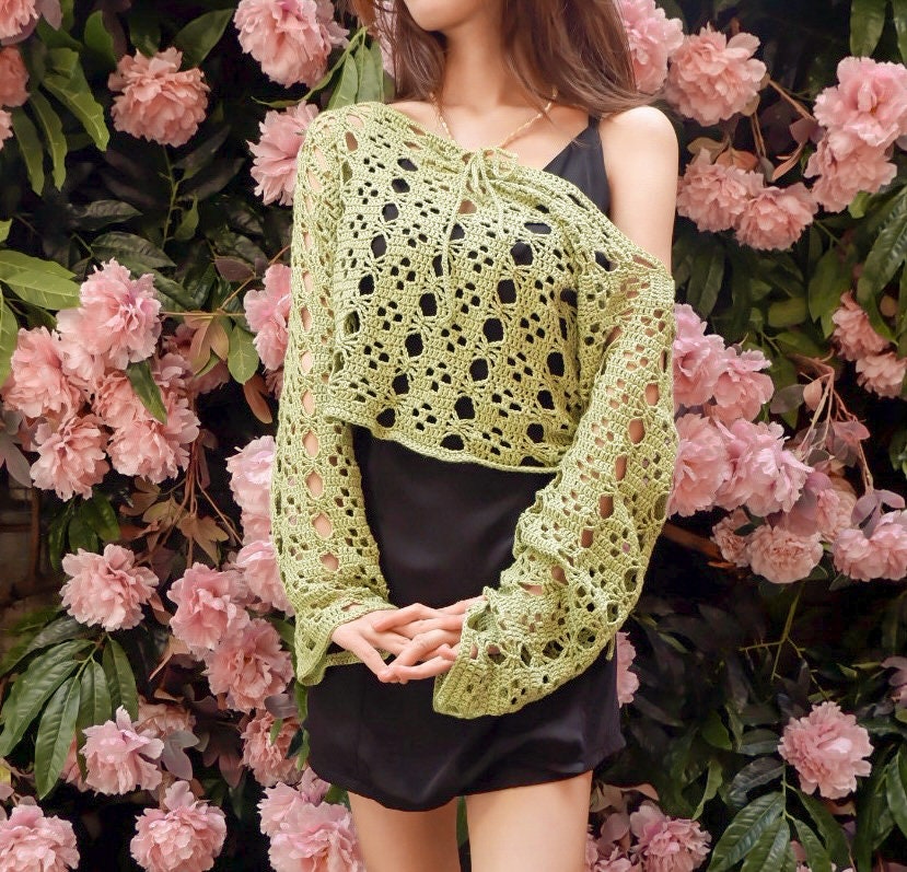 Flowerweb Sweater // Crochet Pattern // Mesh Sweater Crochet