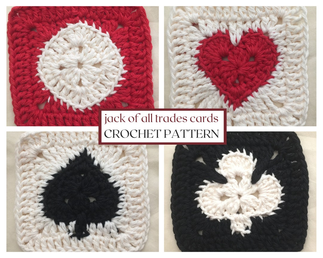Jack of All Trades Cards // Crochet Pattern // Playing Card Suits