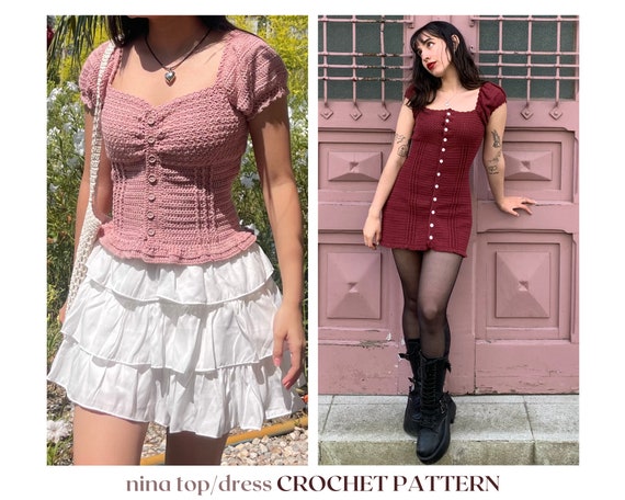 Nina Top/dress // Crochet Pattern // Crochet Milkmaid Top Pattern