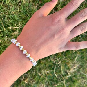 Heavenly white clay beaded bracelet