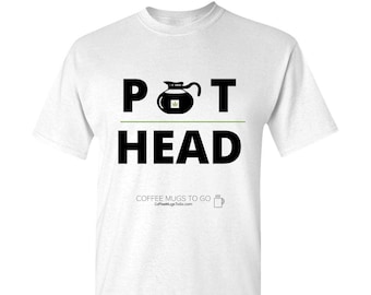 Pot Head With Leaf Adult Unisex Cotton T-Shirt