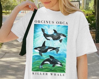 Orcas Shirt Orca Shirt Orca t Shirt Whales Shirt Orca Shirts Ocean Shirt 90s Shirt Alaska Shirt Vintage Graphic Tee Y2k ComfortColors Whale