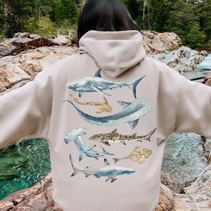 Shark Hoodie Shark Lovers Gift Shark Week Beach Hoodie Marine Biology Gift Marine Life Shark Art Sharks Whale Shark Great White Shark Gifts Sand