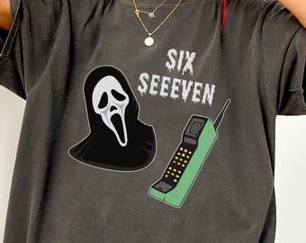 Retro Ghost Six Seven Meme Halloween Shirt 67 Shirt Gen Alpha Shirt Six Seven Shirt Funny Halloween Shirt 6 7 Spooky Comfort Colors Shirt