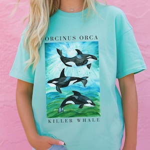 Orcas Shirt Orca Shirt Orca t Shirt Whales Shirt Orca Shirts Ocean Shirt 90s Shirt Alaska Shirt Vintage Graphic Tee Y2k ComfortColors Whale