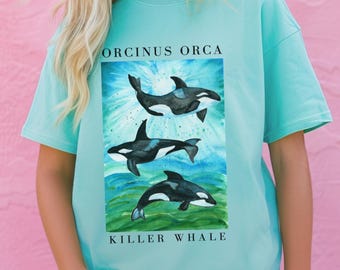 Orcas Shirt Orca Shirt Orca t Shirt Whales Shirt Orca Shirts Ocean Shirt 90s Shirt Alaska Shirt Vintage Graphic Tee Y2k ComfortColors Whale