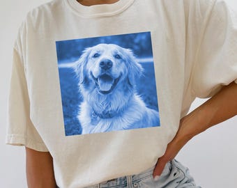 Dog Photo Shirt Dog Face Shirt Personalized Pet Portrait Shirt Custom Cat Shirt Custom Pet tshirt Cat Dad Shirt Pet Memorial Gifts Sunprint