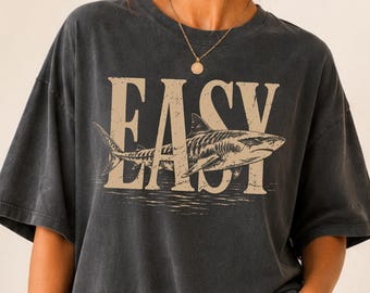 Vintage Tiger Shark Shirt Easy Tiger Shirt Respect The Locals Coastal Graphic Tee Shark Week Shirt Save The Ocean Comfort Colors Beach Shirt