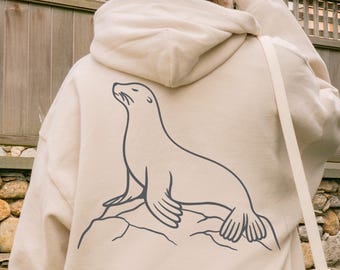 Sea Lion Hoodie Respect The Locals San Diego Hoodie Scuba Diving Gift Sea Life Beach Hoodie Ocean Marine Biology Hoodie Beachy Hoodie