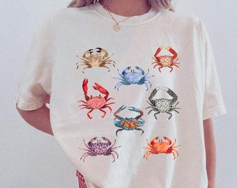 Crab Shirt Coastal Granddaughter Coconut Girl Shirt Fisherman Aesthetic Maryland Crab Beach Bum Shirt ComfortColors Sea Life Oceancore