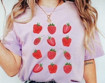 Comfort Colors Strawberry Shirt Strawberry Tshirt Plant Based Fruit Shirt  Cottage Core Shirt Botanical Strawberry Top Vegan Shirt Spring Tee - Etsy | 