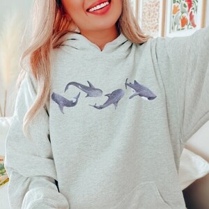 Whale Shark Hoodie Beach Hoodie Marine Biology Hoodie Back Print Hoodie Save The Ocean Nature Hoodie Beachy Hoodie Whale Shark Lover Gift