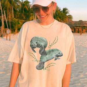 Manatee Shirt Manatee T Shirt ComfortColors Coconut Girl Manatees Respect The Locals Manatee Gift Florida Shirt Beachy Shirts Ocean Life