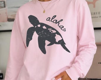 Aloha Hawaii Sea Turtle Long Sleeve Shirt