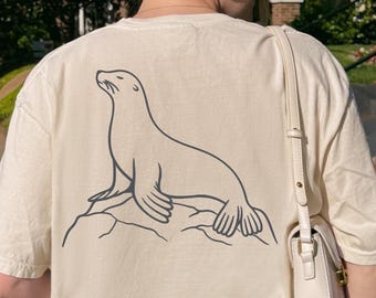 Sea Lion Shirt Respect the Locals Costal Beach Shirt Sea Animal Fisherman Aesthetic Ocean Life Scuba Diving Marine Biology San Francisco