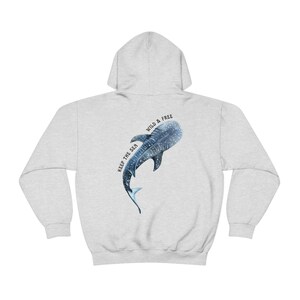Whale Shark Hoodie Beach Hoodie Marine Biology Hoodie Back Print Hoodie Save The Ocean Nature Hoodie Beachy Hoodie Whale Shark Lover Gift Ash