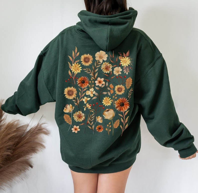 Wildflower Hoodie Fall Hoodie Flower Hoodie Thanksgiving Hoodie ...