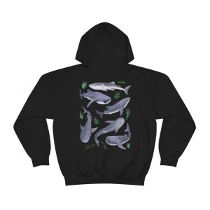 Whale Shark Hoodie Beach Hoodie Marine Biology Hoodie Back Print Hoodie Save The Ocean Nature Hoodie Save The Sharks Marine Gift image 9