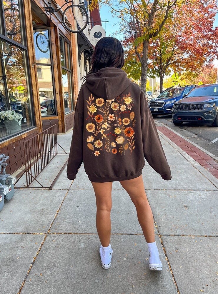 Fall Flower Hoodie - Etsy