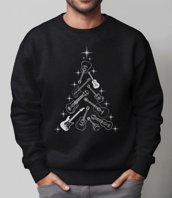 Guitar Christmas Tree Sweatshirt Guitar Sweater Electric Guitar - Main Image