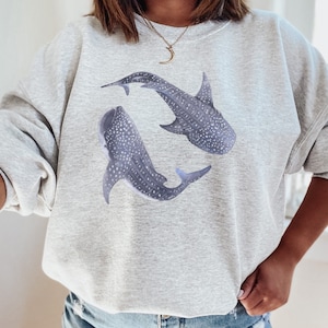 Whale Shark Sweatshirt Whale Shark Sweater Beach Sweatshirt Beachy Sweatshirt Marine Sweatshirt Save the Ocean Beach Environmental Sweater