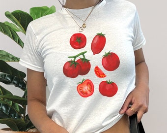 Tomato Baby Tee Vintage Tomato Girl Summer 90s Baby Tee y2k Baby Tee Tomato Shirt Vegetable Shirt Fruit Baby Tee Vegan Shirt Womens Baby Tee