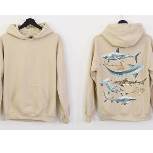 Shark Hoodie Shark Lovers Gift Shark Week Beach Hoodie Marine Biology Gift Marine Life Shark Art Sharks Whale Shark Great White Shark Gifts image 5