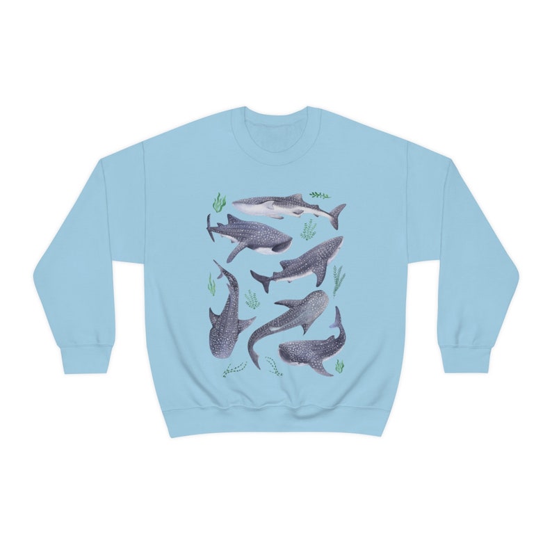 Whale Shark Sweatshirt Whale Shark Sweater Beach Sweatshirt Beachy Sweatshirt Marine Sweatshirt Save the Ocean Environmental Sweater image 9