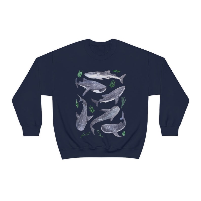 Whale Shark Sweatshirt Whale Shark Sweater Beach Sweatshirt Beachy Sweatshirt Marine Sweatshirt Save the Ocean Environmental Sweater image 10
