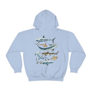 Shark Hoodie Shark Lovers Gift Shark Week Beach Hoodie Marine Biology Gift Marine Life Shark Art Sharks Whale Shark Great White Shark Gifts image 9