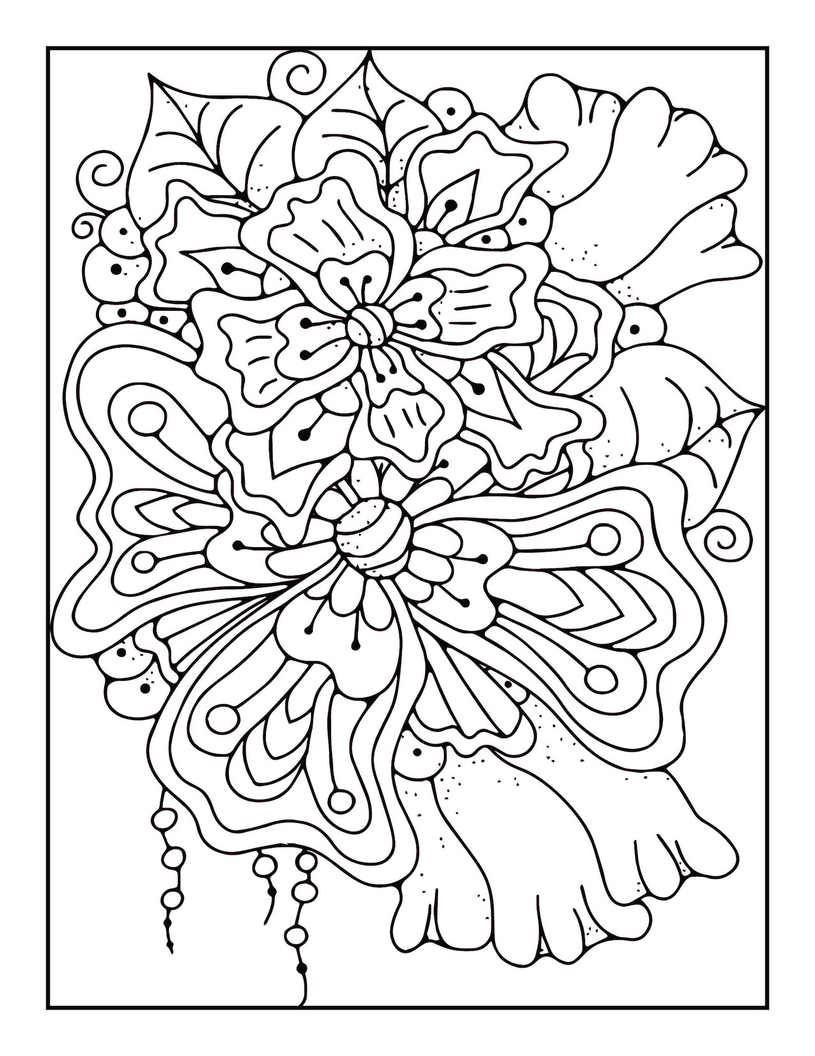 Printable Floral Coloring Pages - Etsy