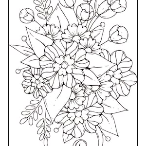 Printable Floral Coloring Pages - Etsy