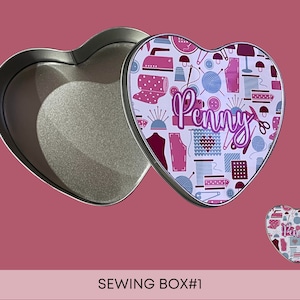 personalised sewing box, sewing box, customised sewing box, teachers gift, valetines gift, mother&#39;s day gift, tin can, gift for her